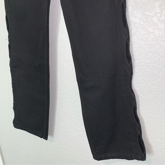 NEW Zara Straight Fit Cut Out High Waist Black Jeans 6929/002 Size 0 2 4 6 - Picture 8 of 9